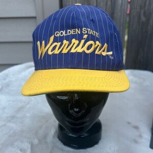 Vintage Pinstripe Golden State Warriors Snapback Hat 90s Sports Specialties